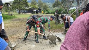 TNI Manunggal Dengan Rakyat, Satgas Yonif 641/Bru Bantu Pembangunan Gereja di Distrik Bolakme