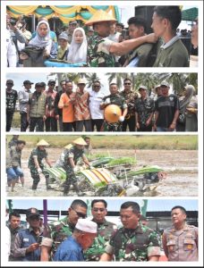 Danrem Tinjau Opslah dan Tanam Padi Serentak Serta Peresmian Rehab Makoramil 15/Kuala Kampar 