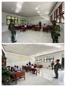 Satgas Yonif 642/Kps Laksanakan Gadik di SD Inpres Masyeta