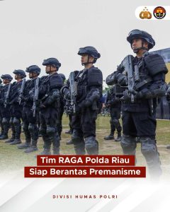 Kapolda Riau, Irjen Pol. Dr. Pol Herry Heryawan, S.I.K., M.H., M.Hum., meluncurkan program Tim RAGA (Rabu Anti Geng & Anarkisme)