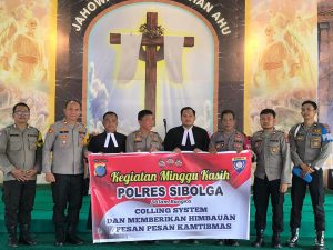 Kapolres Sibolga Kunjungi Gereja HKBP Pardomuan Sibolga, Berikan Himbauan Kamtibmas Sosialisasi Call Center 110