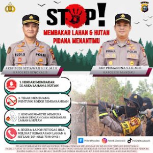 Membakar hutan merupakan tindak pidana ucap Kapolres Bengkalis dan Kapolsek Mandau :