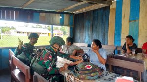 Satgas Yonif 642/Kps Laksanakan Kegiatan Yankes