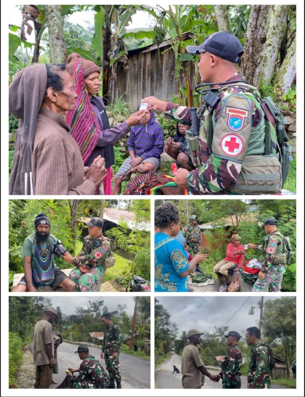 Dekat Dan Dicintai Rakyat, Satgas Yonif 641/Bru Laksanakan Komsos Ciptakan Kebersamaan Humanis Bersama Masyarakat Distrik Walesi