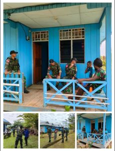Akrab Dan Tersenyum Bahagia, Satgas Yonif 641/Bru Laksanakan Komsos Dan Ngobrol Santai Bersama Masyarakat Papua