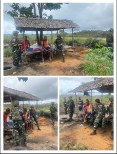 Jalin Keharmonisan Dengan Warga, Satgas Yonif 642/Kps Sambangi Warganya