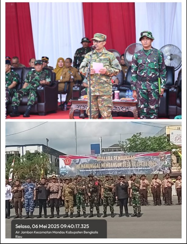 Pembukaan TMMD Di Kecamatan Mandau dihadiri ﻿Pemda Bengkalis diwakili wakil Bupati Dr.H.Bagus santoso