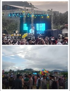 Polresta Banyuwangi terjunkan personel Pengamanan; Khidmat dan Meriah Ribuan Warga Hadiri Pengajian Akbar “Banyuwangi Bersholawat” di Glenmore;*