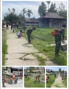 Satgas Yonif 642/Kapuas Pos Kamundan Gelar Karya Bakti di Distrik Kamundan, Teluk Bintuni*