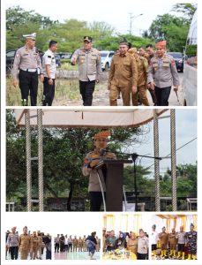 Kapolres Rohil Sambut Kunjungan Gubernur dan Kapolda Riau ke Kantor Bupati Rohil