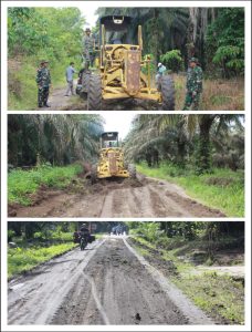 TMMD Kodim Dumai: *Pengerasan Jalan Sukamaju Capai 30 Persen, TMMD Kodim O320 Dumai dinilai Sukses*
