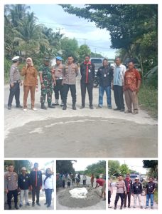 Masyarakat Desa Bangun Jaya Beserta TNI Dan Polri Lakukan Giat Goro Perbaikan Jalan Jembatan Yang Rusak Parah