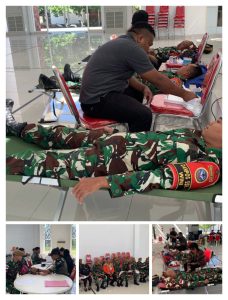Satgas Pamtas RI–RDTL Yonarhanud 15/DBY Gelar Donor Darah di PLBN Wini