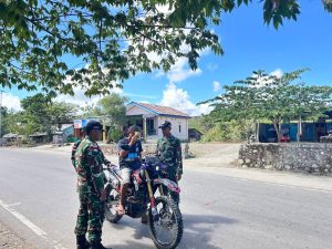 SATGAS PAMTAS YONARHANUD 15/DBY GELAR GIAT SWEEPING DI JALAN SABUK MERAH, PERKETAT PENGAWASAN PERBATASAN
