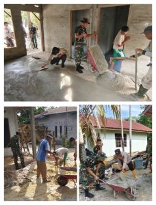 Satgas TMMD Gesa Penyiapan RTLH Milik Bapak Sarmin dan Bapak Marimin Jelang H-3 Penutupan TMMD ke-124 Kodim 0320/Dumai