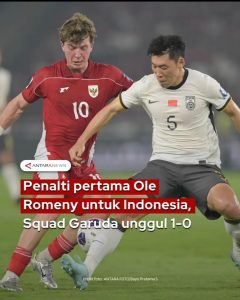 Timnas Garuda Indonesia dominan 1 – 0  dengan Tim China