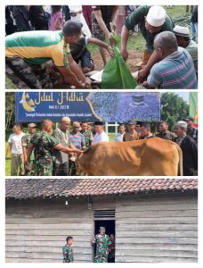 Puslatpur Kodiklat TNI AD Bagikan Hewan Kurban di Daerah Latihan Omiba