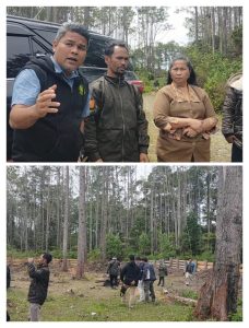 Tim Balai Kehutanan Cek Lokasi Penebangan Kayu di Wilayah HKM Dosroha di Samosir