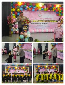 Kapolres Sibolga Dan Ketua Yayasan TK Kemala Bhayangkari 12 Sibolga, Wisuda 58 Murid TK Kemala Bhayangkari 12 Sibolga