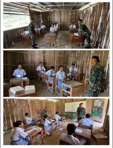 Satgas Pamtas RI-RDTL Pos Baen Laksanakan Giat Gadik di SMAN Bikomi Nilulat