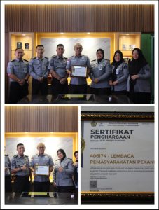 Lapas Kelas IIA Pekanbaru Raih Penghargaan IKPA Excellent dengan Nilai Sempurna Tahun 2024