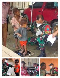 Satgas Yonif 642/kps Melaksanakan Kegiatan Pelayanan Kesehatan dan Posyandu