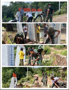 Karya Bakti TNI: Pembuatan Taman di Desa Inbate oleh Pos Inbate