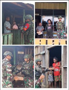 Satgas Yonif 642/kps Melaksanakan Kegiatan Bakti Sosial di Distrik Tahota