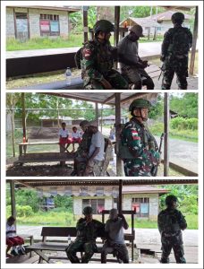 Satgas Yonif 642/Kps Laksanakan Komsos di Kampung Aroba