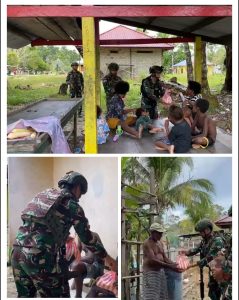 Pos Jagiro Satgas Yonif 642/KPS Laksanakan Kegiatan Berbagi Sembako di Sekitar Kampung Jagiro*