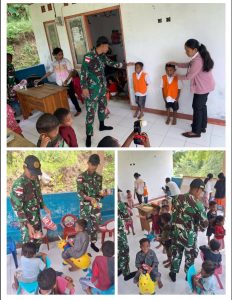 Satgas Pamtas RI – RDTL Gelar Giat Gadik di TK Paud Bintang Timur