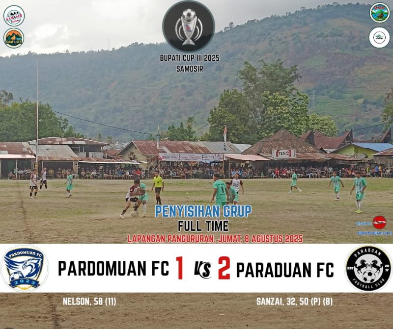 Paraduan FC Tumbangkan Pardomuan FC di Bupati Cup III Samosir, Sanjai Hutajulu Jadi Pahlawan
