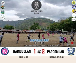 Pardomuan FC Tumbangkan Nainggolan FC 2-1 di Bupati Cup III Samosir