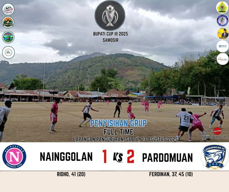 Pardomuan FC Tumbangkan Nainggolan FC 2-1 di Bupati Cup III Samosir