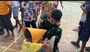 Satgas Pamtas RI-PNG Kewilayahan Yonif 763 SBA Pos Kumurkek Rayakan HUT RI Ke-80 dengan Lomba Meriah