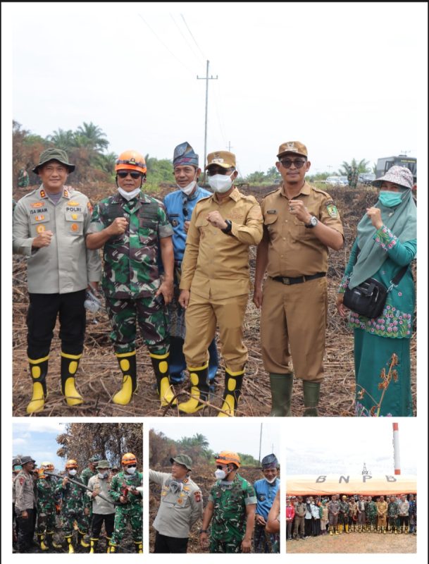 Kapolres Rohil bersama Forkopimda Sambut Kunjungan Pangdam I /BB Tinjau Karhutla di Kubu