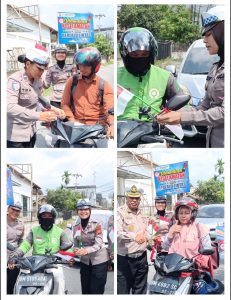 Gelorakan Semangat Kemerdekaan, Ditlantas Polda Riau dan Satlantas Jajaran Bagikan Bendera Merah Putih ke Pengendara*