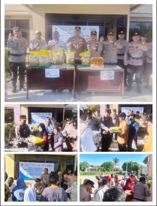 Polres Rohil Bersama Polsek Tanah Putih Gelar Gerakan Pangan Sembako Murah