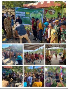 Satgas Pamtas RI-RDTL Dukung Kegiatan Penanaman Bibit Durian dan Peresmian Gapura Gereja