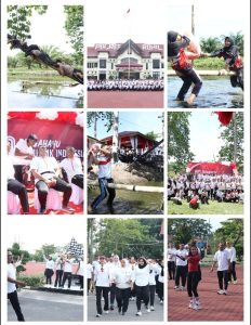 Masyarakat Antusias Mengikuti Permainan Panjat Pinang Polres Rohil dan Polsek Jajaran Dalam Rangka HUT ke-80 RI
