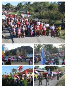 Meriahkan HUT RI Ke-80: Kirab Budaya dan Pengarakan Bendera Merah Putih di Miomaffo Barat