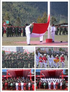 Dansatgas Yonif 763/SBA Hadiri Upacara HUT ke-80 RI di Kabupaten Maybrat, Wujud Sinergi TNI dan Masyarakat