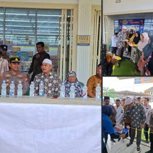 Kepala Desa Sontang Zulfahrianto.SE Buka Grend Opening Indomaret dan Bagi Bagi Sembako Murah