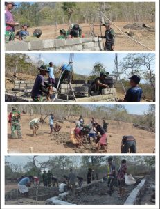 Karya Bakti Satgas Pamtas di Desa Naekake A