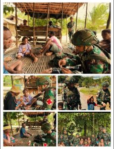 Satgas Pamtas Yonif 763/SBA Pos Joshiro Gelar Kegiatan Pemeriksaan Kesehatan Kepada Masyarakat Kampung Hamaran