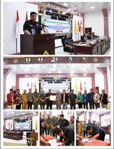 DISETUJUI 5 FRAKSI, BUPATI SAMOSIR DAN DPRD TETAPKAN RANPERDA P-APBD 2025 MENJADI PERDA