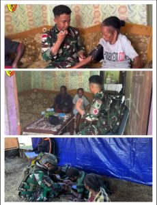 Jalin Kedekatan Dengan Masyarakat, Satgas Yonif 763/SBA Door to Door Berikan Yankes di Kampung Aisyo