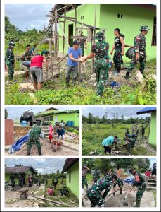 *Satgas Yonif 123/Rajawali Gelar Karya Bakti Bersama Warga di Masjid Al-Insan Senggo*