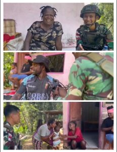 Satgas Pamtas RI-PNG Kewilayahan Yonif 763/SBA Pos Afkrem Laksanakan Binter Pelayanan Kesehatan di Kampung Afkrem