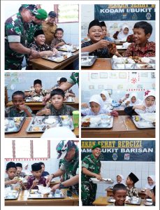 Kodam I/BB Salurkan 250 Porsi Makanan Bergizi ke 4 Panti Asuhan di Medan